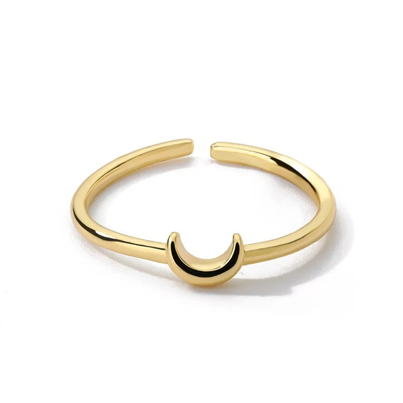 Gold Adjustable Cresent Ring