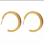 Gold Medium Double Hoops