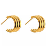 Gold Triple Barrel Studs