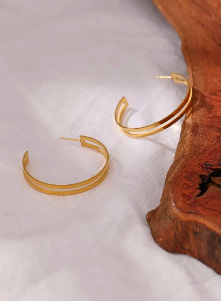 Gold Parallel Hoops