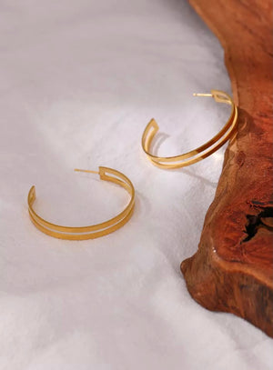 Gold Parallel Hoops