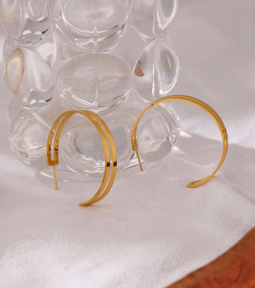 Gold Parallel Hoops