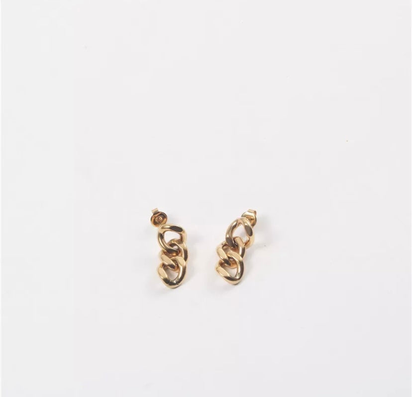 Small Gold Chain Link Earrings