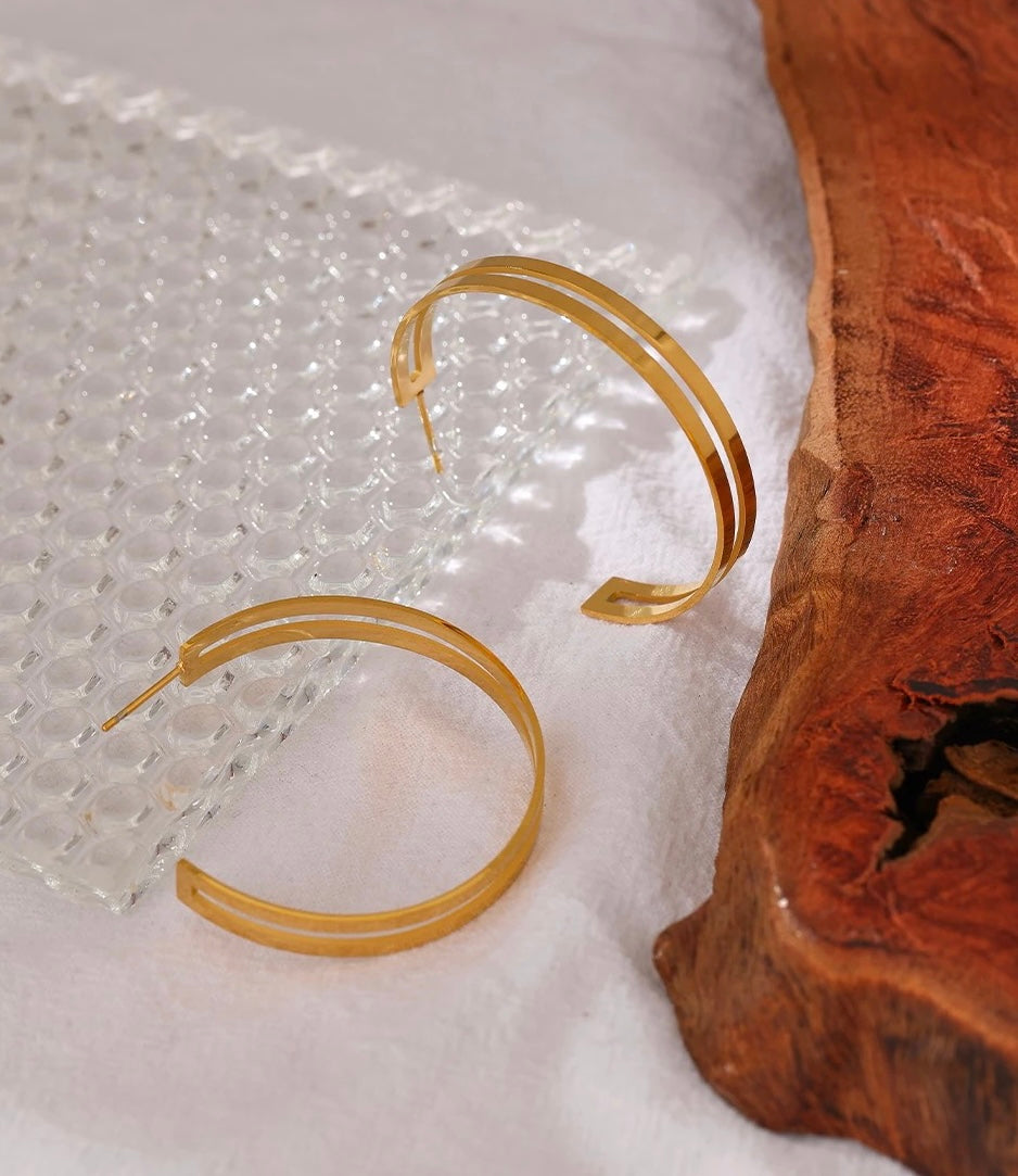 Gold Parallel Hoops